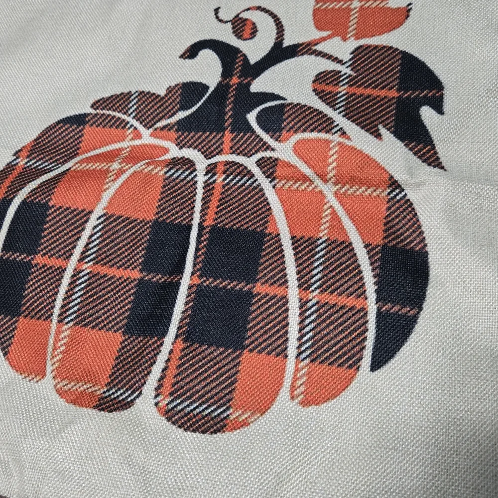 Fall Throw Pillow Cover Fall Decoration Autumn Rust Pumpkin Plaid